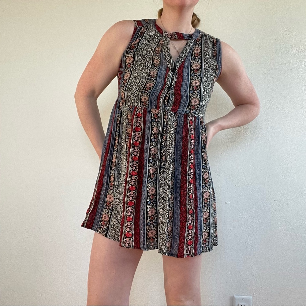 Braeve multicoloured mini dress with a boho vibe 
Size S